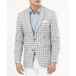 Tommy Hilfiger  TH Flex Sport Coat Blazer Jacket Men's 44R Gray Plaid MSRP $295